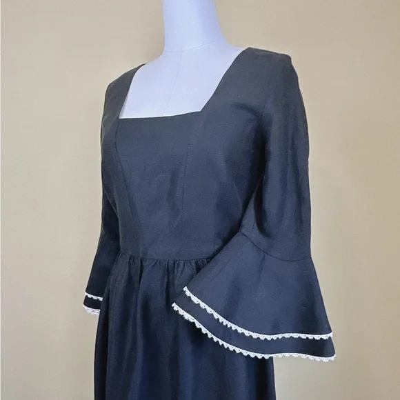 Christy Dawn Black Dress with White Accents - Picture 3 of 4